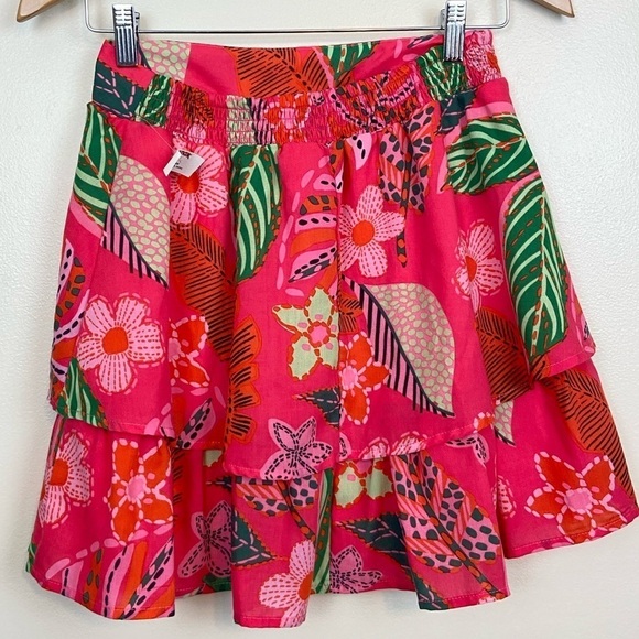 NWT CRYSTAL SKY TROPICAL PRINT TWO PIECE CROP TOP AND SKIRT SIZE SMALL - Picture 13 of 14